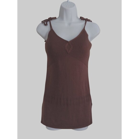 Gap Y2K Brown Sleeveless Sweater Camisole Tank Top Built in Bra S - Picture 1 of 10